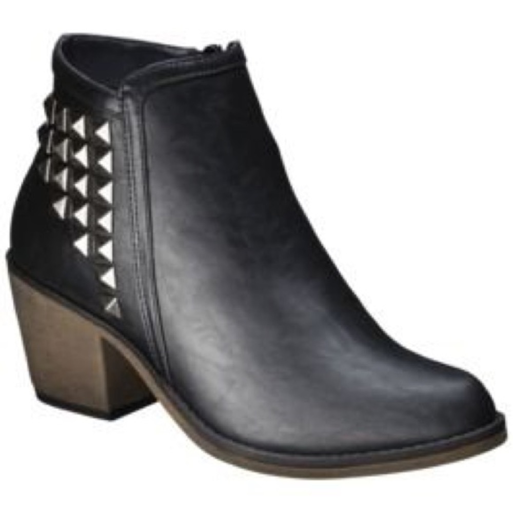 Black studded booties